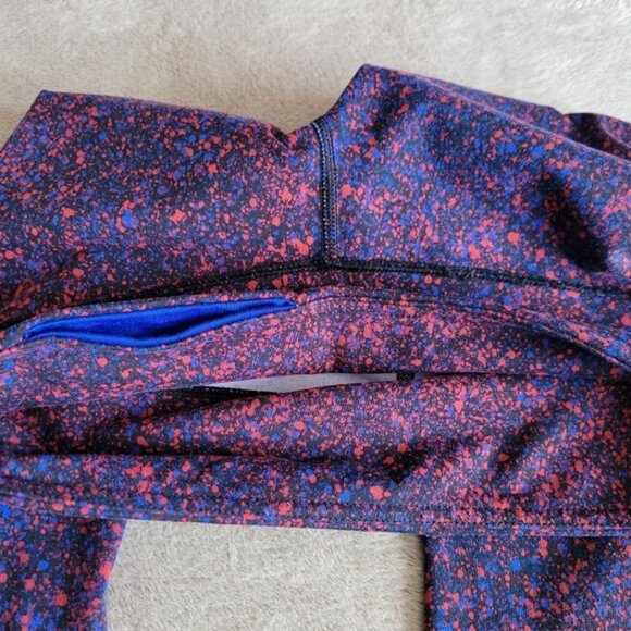 Lululemon Wunder Under Pant III Splatter Prep Red Sapphire Blue size 4 - Picture 13 of 13